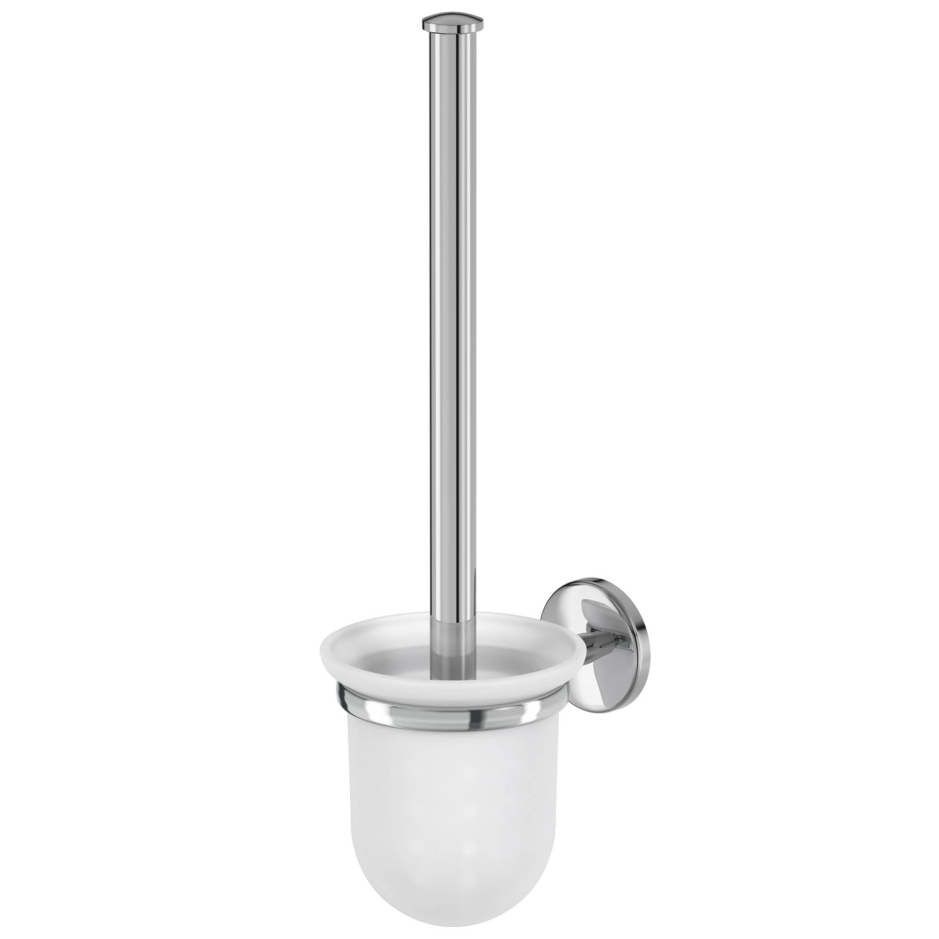 Lenz WC-Bürstengarnitur 'Flame' wandhängend rund verchromt/weiß Lenz WC-Bürstengarnitur 'Flame' wandhängend rund verchromt/weiß von LENZ
