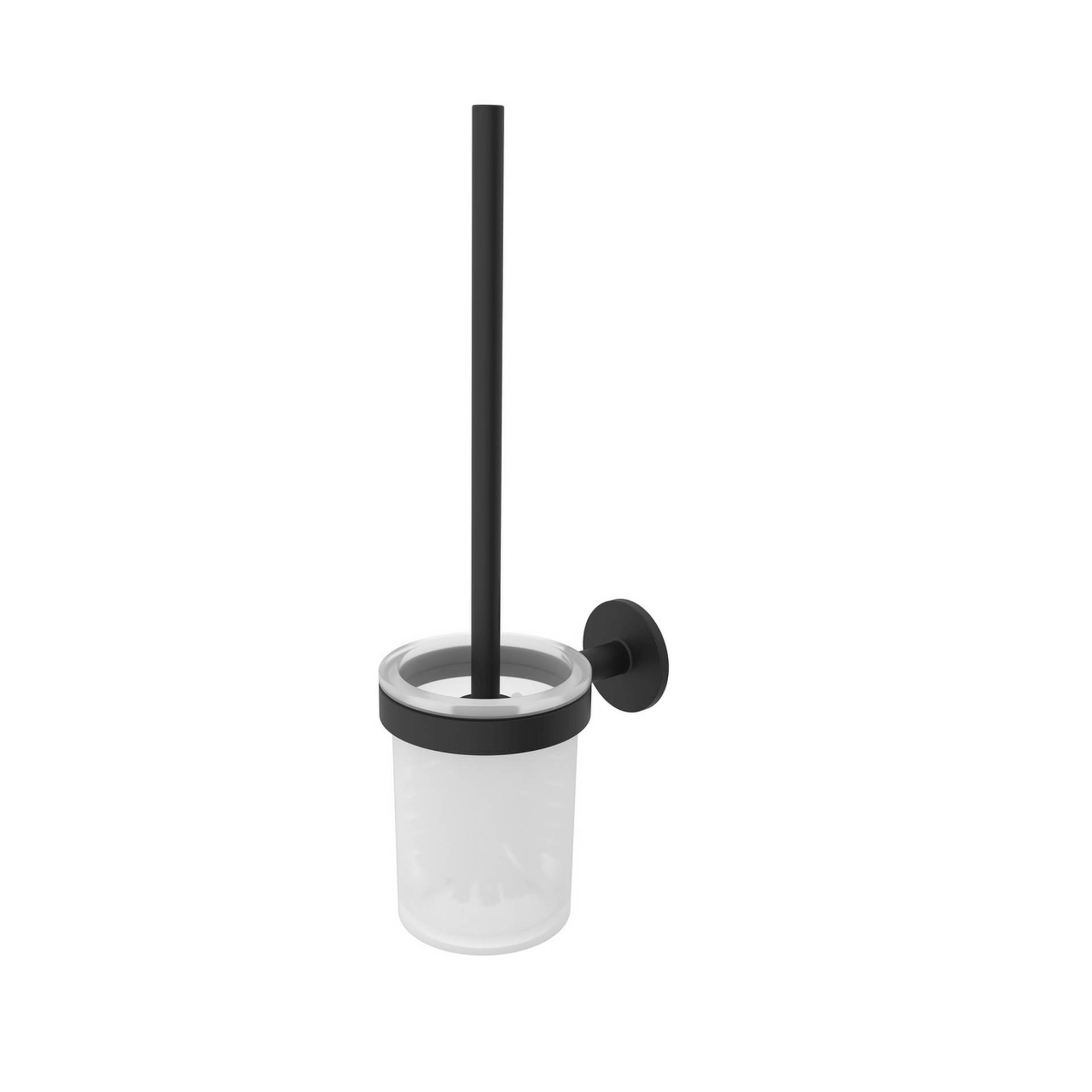 Lenz WC-Bürstengarnitur 'Nero' wandhängend rund schwarz/weiß von LENZ