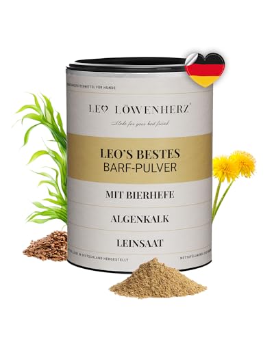 LEO LÖWENHERZ Barf Pulver für Hunde - 350g Ergänzungsfuttermittel - Tägliche Rundum-Versorgung für Hunde - Ohne Zucker & Getreide von LEO LÖWENHERZ