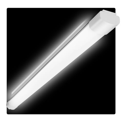 Feuchtraumleuchte LED 120cm, 36W 4000LM Deckenleuchte LED Röhre, IP65 Wasserfest LED Kellerlampe Werkstattlampe badezimmerlampe Garagenlampe FeuchtraumLampe für Keller Küche Garage, 4000K von LEOEU