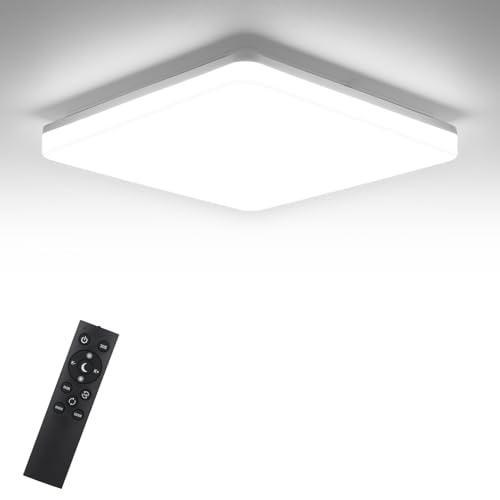 LEOEU 36W Dimmbar Led Deckenleuchte，IP54 Deckenlampe mit Fernbedienung，3600LM 3000-6500K Deckenbeleuchtung für Schlafzimmer Wohnzimmer Küche Keller Balkon von LEOEU