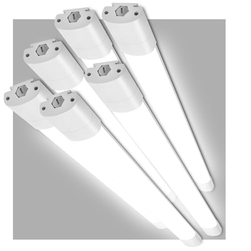 LEOEU 6 Stück LED Feuchtraumleuchte 90CM, 30W 3300LM Röhre, IP65 Wasserfest Feuchtraumlampe, Deckenleuchte Als Bürodeckenleuchte von LEOEU