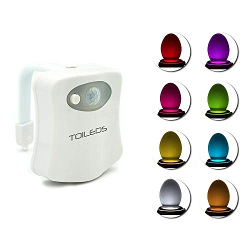 LEOFLA LED-Licht für Water WC 8 Farben RGB Beleuchtung Badezimmer mit Dämmerungssensor, variabel, Media von LEOFLA