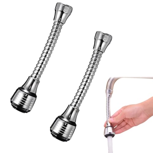 360 Grad Schwenk Wasserhahn Luftsprudler für Zuhause,Wasserhahn Aufsatz Verlängerung,Flexible Faucet Aerator+2PCS Tap Extender+360° Rotating+Dual Water Modes+Universal Fit+Silver 360 Grad Schwenk Wasserhahn Luftsprudler für Zuhause,Wasserhahn Aufsatz Verlängerung,Flexible Faucet Aerator+2PCS Tap Extender+360° Rotating+Dual Water Modes+Universal Fit+Silver von LEOINAER