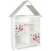 Bücherregal für Kinder - Schmetterlinge - Kinderregal mit 6 Zwischenwand (Weiß und Grau) von LEOMARK