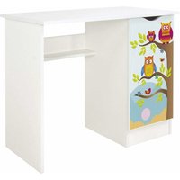 Weiß Kinderschreibtisch - roma - Möbel für Kinderzimmer Thema: Eulen von LEOMARK