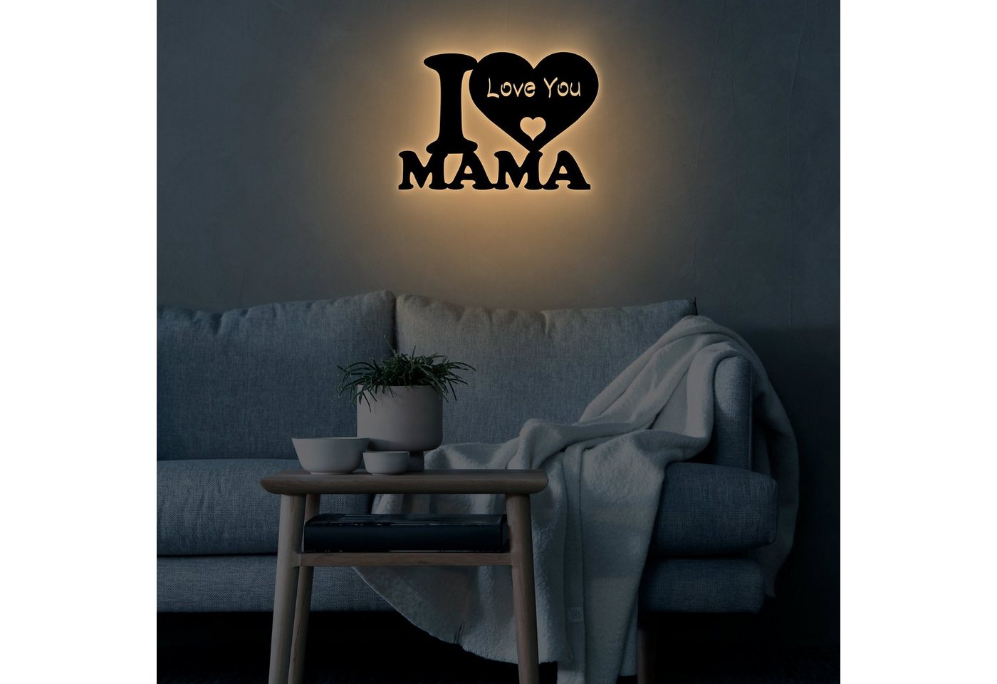 LEON FOLIEN Dekofigur LED I Love Mama Geschenke zum Mutter Tag Geburtstag in Schwarz #80 von LEON FOLIEN