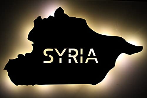 Syrien personalisiert mit Wunschtext Styria سوريا Lasergravur LED Schlummerlicht für Schlafzimmer Wohnzimmer Geschenk von LEON FOLIEN