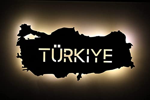 Türkei personalisiert mit Wunschtext Turkey Türkiye Lasergravur LED Schlummerlicht für Schlafzimmer Wohnzimmer Geschenk von LEON FOLIEN
