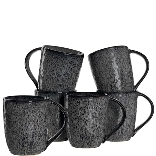 LEONARDO HOME 018563 MATERA 6er Set Becher, Keramik, anthrazit von LEONARDO HOME