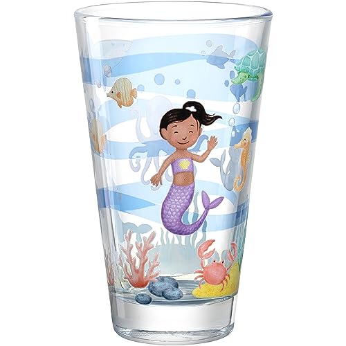 LEONARDO HOME Bambini Avventura Trinkglas für Kinder - Kinderbecher mit Motiv aus hochwertigem Glas - Größe L, Inhalt 300 ml - Kinderglas mit Motiv Meer, 044417 von LEONARDO HOME