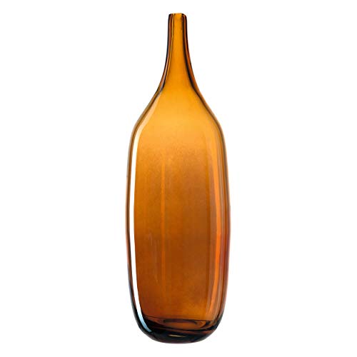 LEONARDO HOME 020821 Flaschenförmige Vase aus Glas Bernstein Vase – Vasen – Vasen – Glas in Flaschenform, Bernstein, glänzend, Tisch, innen von LEONARDO HOME