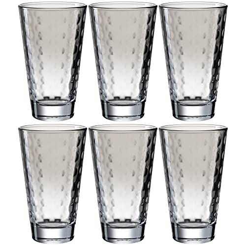 LEONARDO HOME 025899 Trinkglas OPTIC 6er-Set 300 ml grau, Glas von LEONARDO HOME