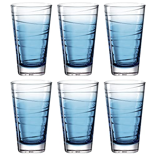 LEONARDO HOME 026832 Trinkglas VARIO STRUTTURA 6er-Set 280 ml blau, Glas von LEONARDO HOME