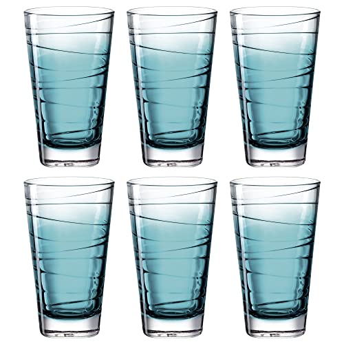 LEONARDO HOME 026833 Trinkglas VARIO STRUTTURA 6er-Set 280 ml türkis, Glas von LEONARDO HOME