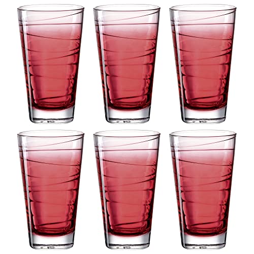 LEONARDO HOME 026836 Trinkglas VARIO STRUTTURA 6er-Set 280 ml rot, Glas von LEONARDO HOME