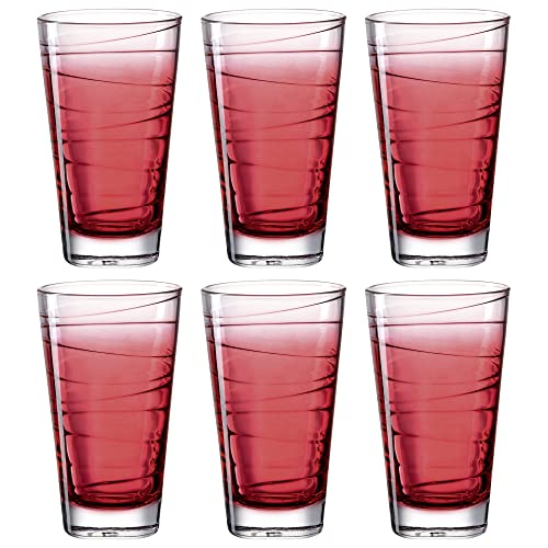 LEONARDO HOME 026836 Trinkglas VARIO STRUTTURA 6er-Set 280 ml rot, Glas von LEONARDO HOME