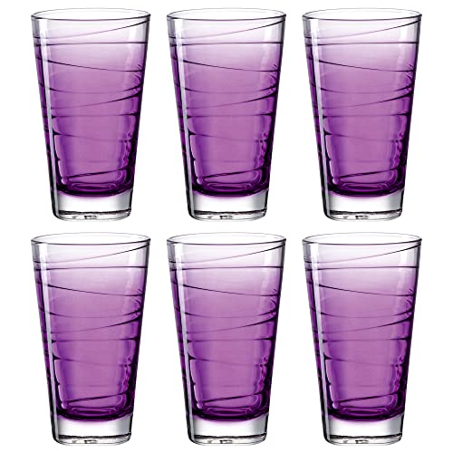 LEONARDO HOME 026837 Trinkglas VARIO STRUTTURA 6er-Set 280 ml violett, Glas, Lila von LEONARDO HOME