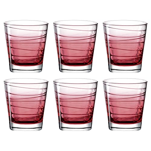 LEONARDO HOME 026842 Trinkglas VARIO STRUTTURA 6er-Set 250 ml rot, Glas von LEONARDO HOME