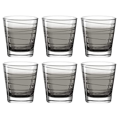 LEONARDO HOME 026846 Trinkglas VARIO STRUTTURA 6er-Set 250 ml anthrazit, Glas, Grau von LEONARDO HOME