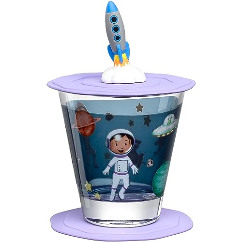 LEONARDO HOME Bambini Avventura Kinderglas mit Deckel und Untersetzer - Trinkglas mit Motiv aus hochwertigem Glas - Größe S, Inhalt 215 ml - 3-teiliges Trinkset mit Motiv Weltall, 023674 LEONARDO HOME Bambini Avventura Kinderglas mit Deckel und Untersetzer - Trinkglas mit Motiv aus hochwertigem Glas - Größe S, Inhalt 215 ml - 3-teiliges Trinkset mit Motiv Weltall, 023674 von LEONARDO HOME