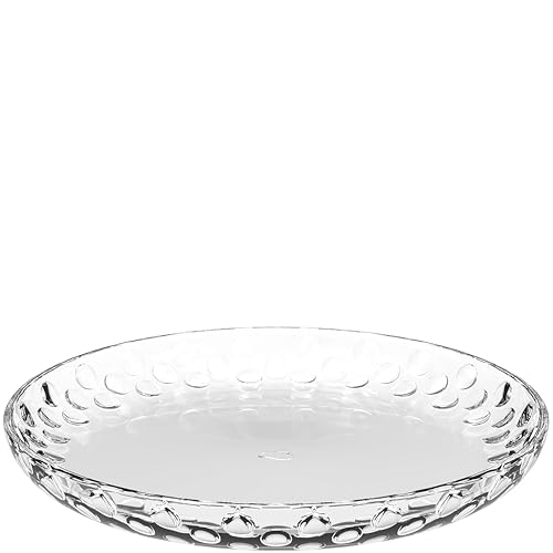 LEONARDO HOME CUCINA OPTIC Teller • 4 Stück • klare Optik • für Salate und Desserts • schlicht • vielseitig kombinierbar • geriffelte Struktur • für Küche und Esstisch • ⌀ 18 cm • klar • 066353 von LEONARDO HOME