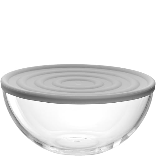 LEONARDO HOME CUCINA Schale • 1 Stück • Vielseitige Glasschale mit Deckel • Zum Aufbewahren, Frischhalten und Servieren • Alltagstauglich • Perfekt für Vorrat und Esstisch • Höhe 13 cm • grau • 055241 von LEONARDO HOME