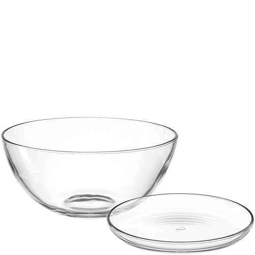 LEONARDO HOME CUCINA Schalenset • 5 tlg. Set • Glasteller und Servierschale • Für Frühstück, Dessert, Snacks • Kombinierbar im Alltag • Schlicht und modern • Ideal als Tischgedeck • klar • 066350 von LEONARDO HOME