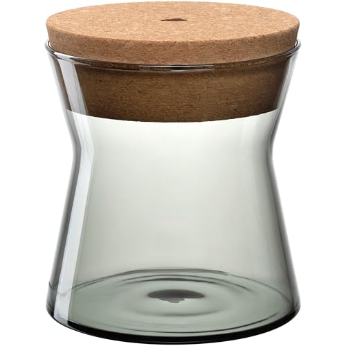 LEONARDO HOME FORMA X Dose • 1 Stück • Vorratsdose mit Korkdeckel • moderne Dose • luftdichter Behälter • stilvoll • Aufbewahrungsdose mit weiter Öffnung • elegante Optik • Höhe 13 cm • grau • 055232 von LEONARDO HOME