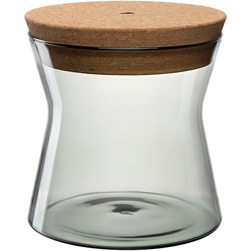 LEONARDO HOME FORMA X Dose • 1 Stück • Vorratsdose mit Korkdeckel • moderne Dose • luftdichter Behälter • stilvoll • Aufbewahrungsdose mit weiter Öffnung • elegante Optik • Höhe 16 cm • grau • 055235 von LEONARDO HOME