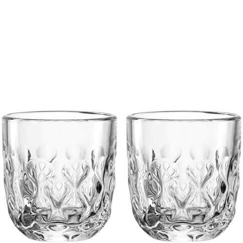 LEONARDO HOME GOCCE Espressoglas • 6 Stück • 60 ml • 6 Espressotassen • Espressoglas für Siebträger • Spülmaschinengeeignet • Tropfenstruktur • Transparent • Klares Design • 055180 von LEONARDO HOME