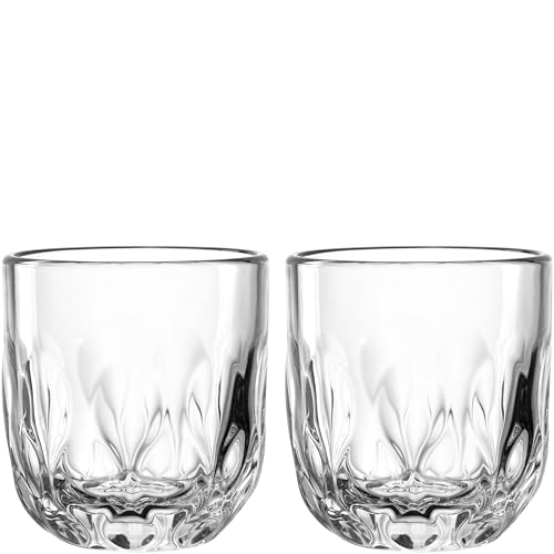 LEONARDO HOME GOCCE Kaffeeglas • 2 Stück • 220 ml • 2 Kaffeebecher • Cappuccinoglas für Siebträger • Spülmaschinengeeignet • Tropfenstruktur • Transparent • Klares Design • Cafe Crema • 055184 von LEONARDO HOME