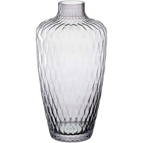 LEONARDO HOME Giulia Vase • 1 Stück • Blumenvase aus grauem Glas • ⌀5,2 cm • Stilvolle Vase mit haptischer Optik • Glasvase für kreative Blumensträuße • Zeitloses Design • Höhe 28 cm • grau • 055286 von LEONARDO HOME