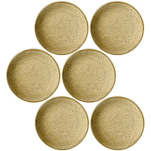 Leonardo Matera Keramik-Teller 6er Set, mikrowellengeeignet, spülmaschinengeeignete Speise-Teller beige, Ess-Teller mit Rand Ø 16,3 cm 018371 von LEONARDO HOME