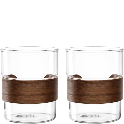 LEONARDO HOME NOVO LEGNO Teeglas • 2 Stück • 320 ml • Glas mit Holzspange • Teeglas • Becher für Heißgetränke • Alltagstauglich • Spülmaschinengeeignet • Becher für Tee • Hitzebeständig • 055198 von LEONARDO HOME