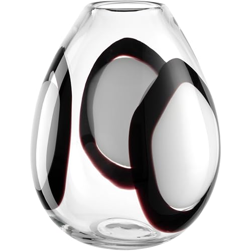 LEONARDO HOME OCCHI Bianchi Vase 1 Stück Designvolle Vase in Schwarz Weiß 8 cm Wohnaccessoire für Moderne Tischdeko Stilvolle für Blumen Höhe 25,2 cm Mehrfarbig 055295 von LEONARDO HOME
