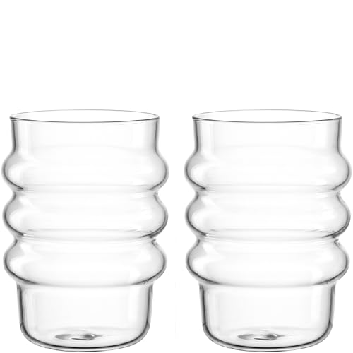 LEONARDO HOME SOLE Trinkglas • 2 Stück • 440 ml • Wasserglas • Bubblebecher • Wellenform • Matcha Becher • Teeglas • Kaffeebecher • Latte Macchiato • Eiskaffee • Spülmaschinengeeignet • Klar • 057167 LEONARDO HOME SOLE Trinkglas • 2 Stück • 440 ml • Wasserglas • Bubblebecher • Wellenform • Matcha Becher • Teeglas • Kaffeebecher • Latte Macchiato • Eiskaffee • Spülmaschinengeeignet • Klar • 057167 von LEONARDO HOME