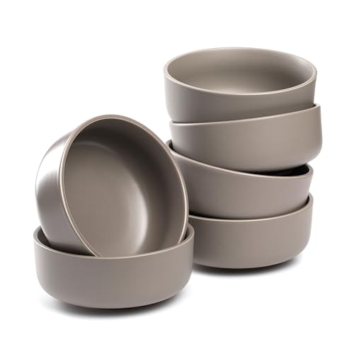 LEONARDO HOME Schälchen ROMA 6er Set • Ø 15,7 cm • Mikrowellen- & Spülmaschinengeeignet • stapelbar • Keramik Geschirr für 6 Personen • Dessert-Schale, leicht matte Oberfläche • taupe • 027924 von LEONARDO HOME