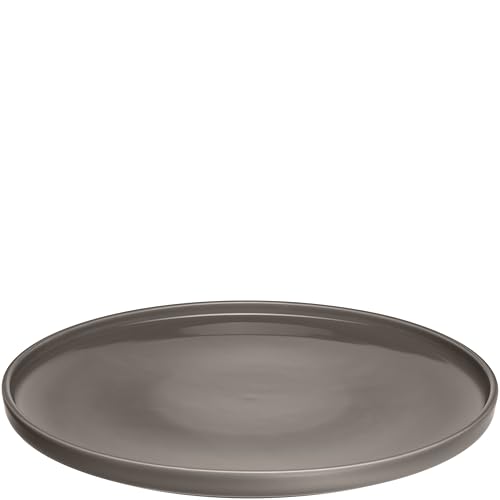LEONARDO HOME Speiseteller ROMA 1 Stück • Ø 27 cm • Mikrowellen- & Spülmaschinengeeignet • stapelbar • kombinierbar mit weiteren Farben • Steingut-Teller mit glasierter Oberfläche • taupe • 027922 von LEONARDO HOME