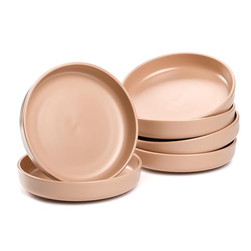 LEONARDO HOME Speiseteller ROMA 6er Set • Ø 19,7 cm • Mikrowellen- & Spülmaschinengeeignet • stapelbar • Keramik Geschirr für 6 Personen • Steingut-Teller, leicht matte Oberfläche • apricot • 027265 von LEONARDO HOME