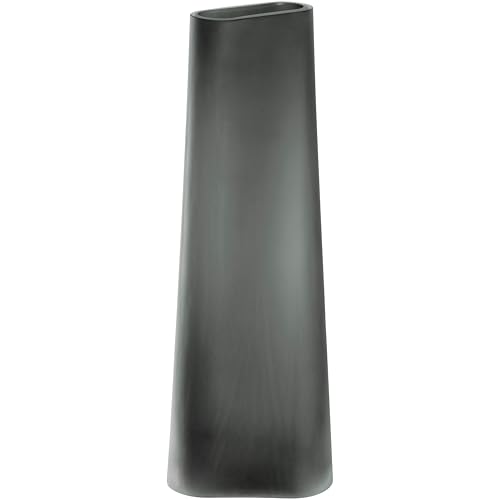 LEONARDO HOME TURNO Vase • 1 Stück • Graue Glasvase mit Matter Oberfläche • Moderne Optik • Schlichtes Design für den Wohnbereich • Blumenvase für einzelne Blumen • Höhe 42 cm • grau • 055265 von LEONARDO HOME