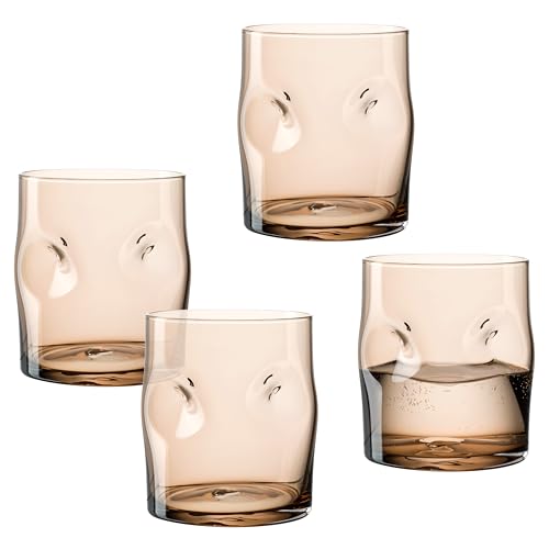 LEONARDO HOME VESUVIO Trinkglas • 4 Stück • 4 Farbgläser • Blaseneinschlüsse • Strukturoptik • Charakterstark • Getränkeglas • Wasserbecher • Softdrinks • Spülmaschinengeeignet • 300 ml • 077372 von LEONARDO HOME