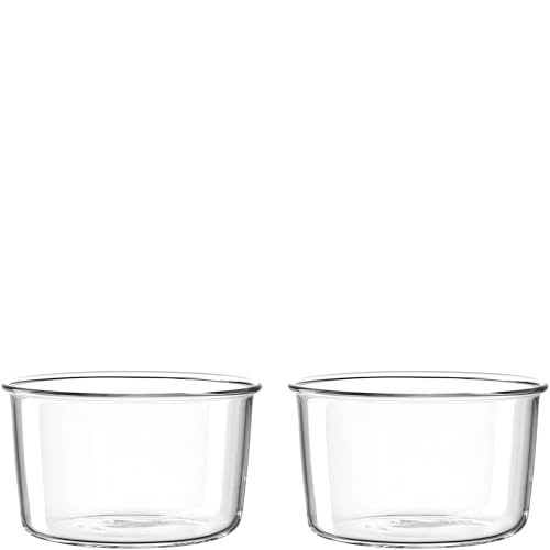 LEONARDO HOME VETRO Schalenset • 2 Stück • Hitzebeständig • Für Ofen und Mikrowelle • Für Desserts oder kleine Küchlein • Vielseitig einsetzbar • Zeitloses Design • Höhe 5,5 cm • klar • 057175 von LEONARDO HOME