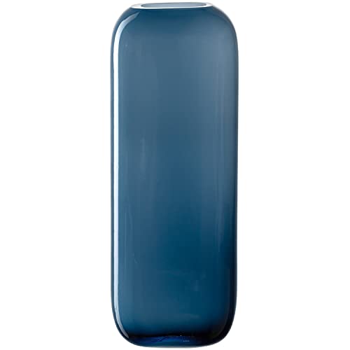 Leonardo Milano, Blumenvase aus blau gefärbtem Glas, handgefertigte Glasvase in modernem Design, Höhe: 27 cm, Breite 10 cm, 1 Stück, 041656 von LEONARDO HOME