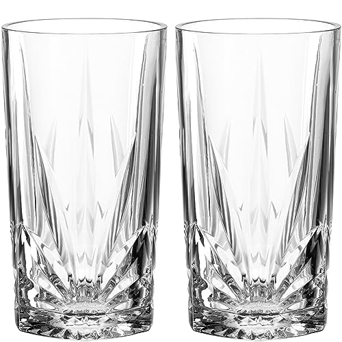 Leonardo Il Mondo Cape Cod Gläser 2er Set - Longdrinkglas mit Facetten-Optik, hochwertig verarbeitet - Inhalt 530 ml - Spülmaschinengeeignet - 2 Cocktailgläser transparent, 077484 von LEONARDO HOME