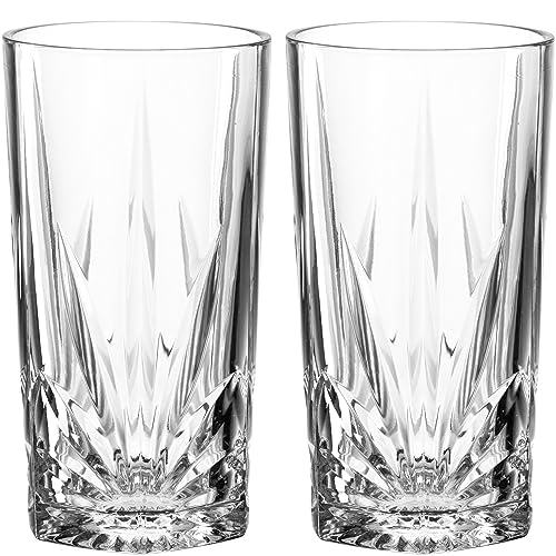 Leonardo Il Mondo Gin Mule Gläser 2er Set - Longdrinkglas mit Facetten-Optik, hochwertig verarbeitet - Inhalt 390 ml - Spülmaschinengeeignet - 2 Gingläser transparent, 077483 von LEONARDO HOME