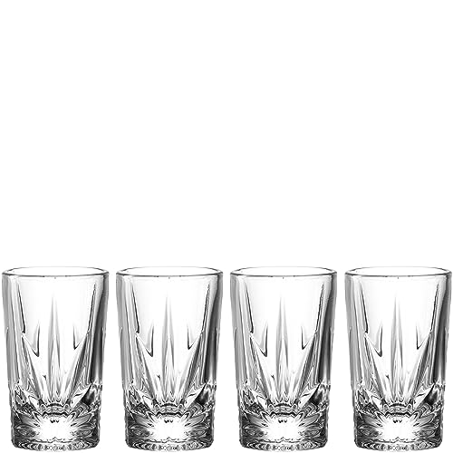 Leonardo Il Mondo Kräuterlikörgläser 4er Set - Schnapsglas mit Facetten-Optik, hochwertig verarbeitet - Inhalt 70 ml - Spülmaschinengeeignet - 4 Likörgläser transparent, 077480 von LEONARDO HOME