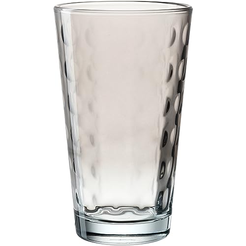 LEONARDO Optic XL Trinkglas - Großer Becher aus hochwertigem buntem Glas - Inhalt 540 ml - Spülmaschinenfest, robust - 1 Stück in grau von LEONARDO HOME