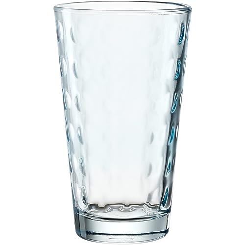 LEONARDO Optic XL Trinkglas - Großer Becher aus hochwertigem buntem Glas - Inhalt 540 ml - Spülmaschinenfest, robust - 1 Stück in hellblau von LEONARDO HOME