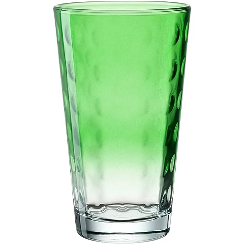 LEONARDO Optic XL Trinkglas - Großer Becher aus hochwertigem buntem Glas - Inhalt 540 ml - Spülmaschinenfest, robust - 1 Stück in hellgrün von LEONARDO HOME